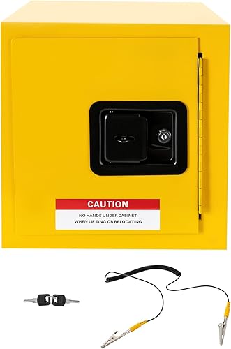 Miniatura 7 de DYRABREST Gabinete de almacenamiento de seguridad para líquidos, gabinete de combustible seguro contra incendios de 2 galones, gabinete a prueba de