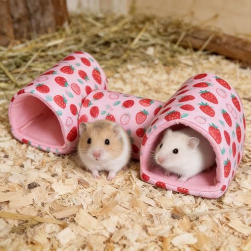Guinea Pig Hideout TunnelHamster Bed Small Animal Hideaway Tube House for Rat Mice Parrot Chinchilla Hedgehog Flying Squirrel Resting Sleeping Playing Washable Warm Bed Plush Nest Habitats