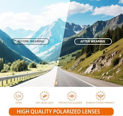 image for suoso Polarized Sports Sunglasses for Men: UV400 Protection Glasses Wo