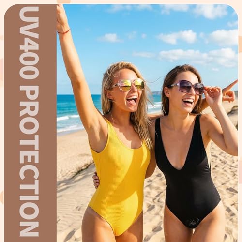 Image of DragonflyDreams Women Large Sunglasses, UV 400 Glasses | Oversized Classic Trend Ladies Sunglasses Sparkling Large Frame