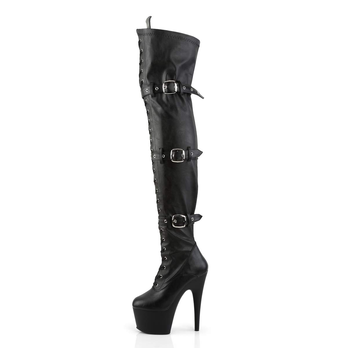 Pleaser ADORE-3028 Blk Str Faux Leather/Blk Matte UK