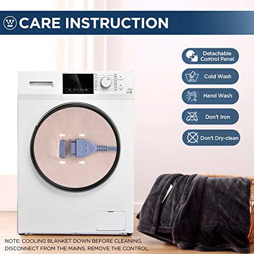 Westinghouse Electric Blanket King Size, Super Cozy Soft Flannel 100"" x 90"" Heated Blanket with 10 Fast Heating Levels & 1-12 Auto-Off, Machine Washable, ETL&FCC Certification, Beige