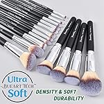 Bueart Design 19Pcs ULTRA SOFT Black labeled Makeup Brushes set Contains large powder Flat Foundation Blending Blush Face contour Concealers Brush (16Pcs Matte Black S) - Image 2