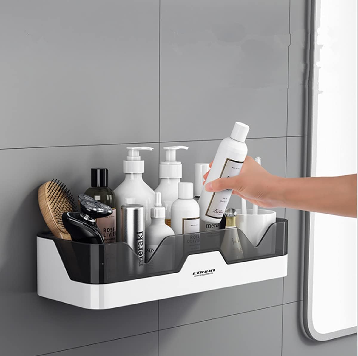 U HOOME Shower shelf Separable Bathroom Shelves Wall Mounted,shower caddy basket Storage Organizer,Adhesive Wall Shelf No Drill