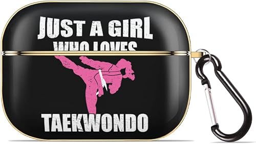 A Girl Who Loves Taekwondo Martial Arts AirPods Pro 2nd Generation Case 2022 Cute Printed Design Airpods Pro 2 Case Shockproof Protective Hard Cover