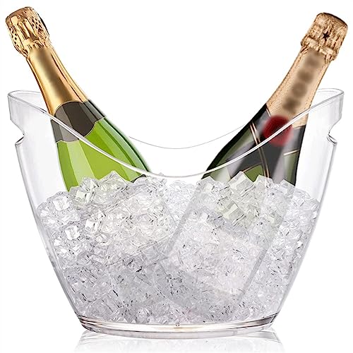 Cubo de champán True Wine transparente para mantener varias bebidas frías en tus eventos 4