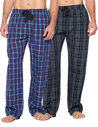 Men’s Woven Plaid Sleep Pajama Pants Long PJ Sleepwear & Loungewear Bottoms