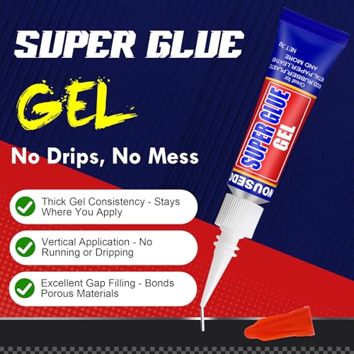 Image of 24 x 3g Super Glue Gel, Quick Dry, Thick Formula, All-Purpose Instant Bond