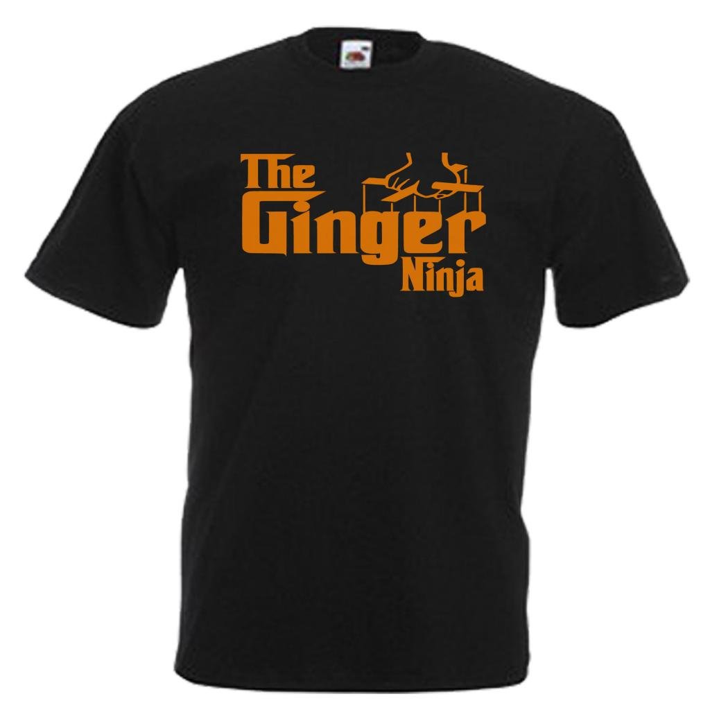 Shaniztoons Men's Black The Ginger Ninja Funny Ginger Hair Slogan Adults Unisex Gift T-Shirt Medium