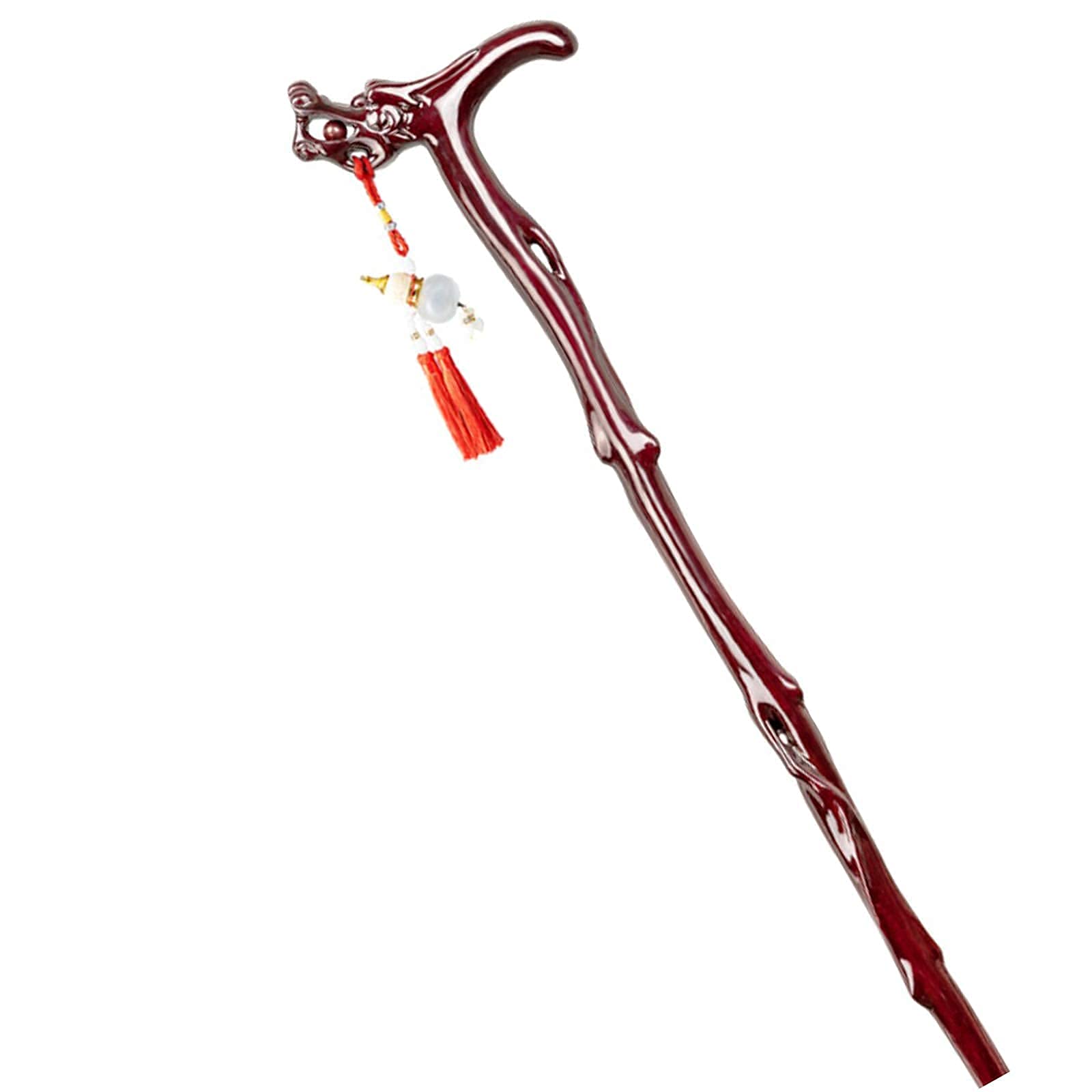 Newest Carv Dragon Head Cane,Solid Wooden Cane, Old Man Walking Hiking Stick, Ergonomic & Comfortable Handles