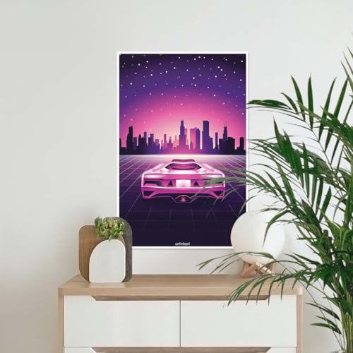 Image of ArtinKart- 80s Car Posters For Wall, Retro Posters for Wall, Poster for Boys Room, Poster for Room Aesthetic, Pop Art (Paper, 12X18 Inches, Unframed)