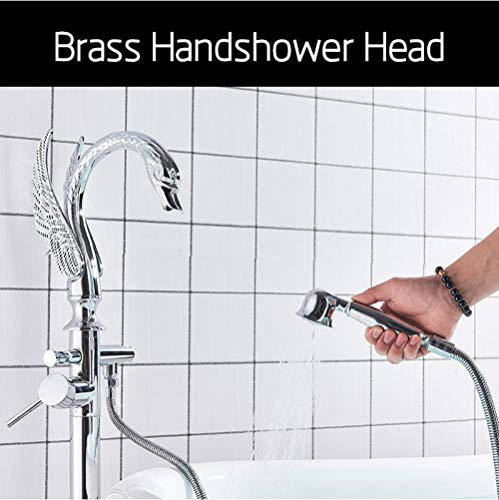 Mélangeur bain douche de sol avec douchette à main et commande unique fluide - 3