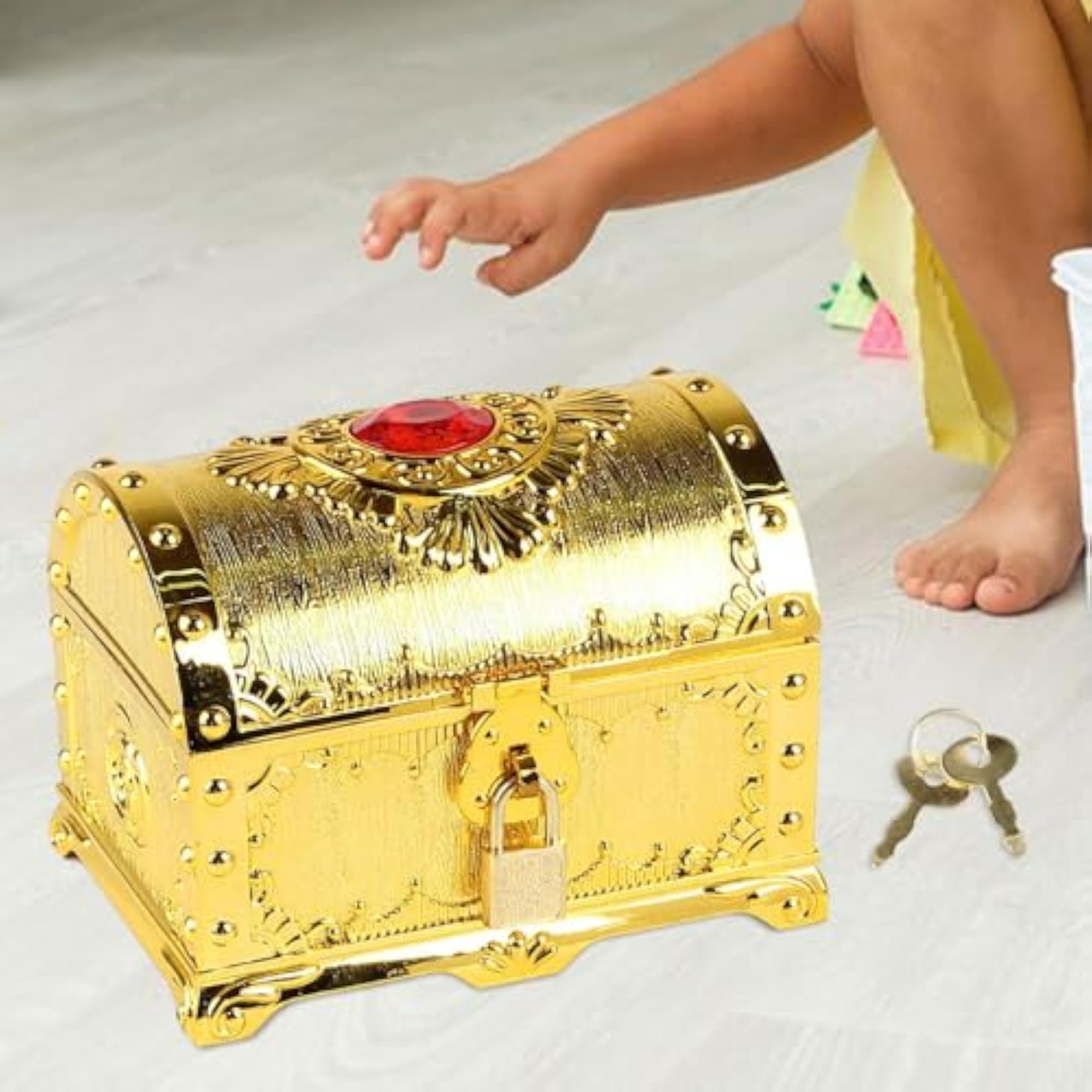 Decorative Antique Pirate Treasure Chest, Adventurous Treasure Box
