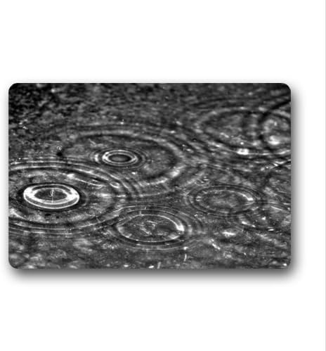 Personalized romantic rainy day view,beautiful raindrops pattern Entrance Mat,Indoor/Outdoor Doormat,Door Mats 23.6''(L) x 15.7''(W)