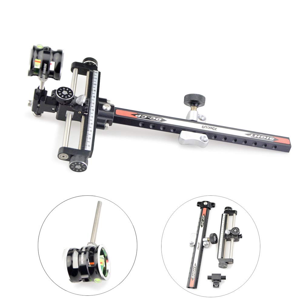 AMEYXGS Archery 1 Pin Bow Sight for Compound Bow with Micro Adjustable Long Pole Accuracy for Hunting Shooting Practice