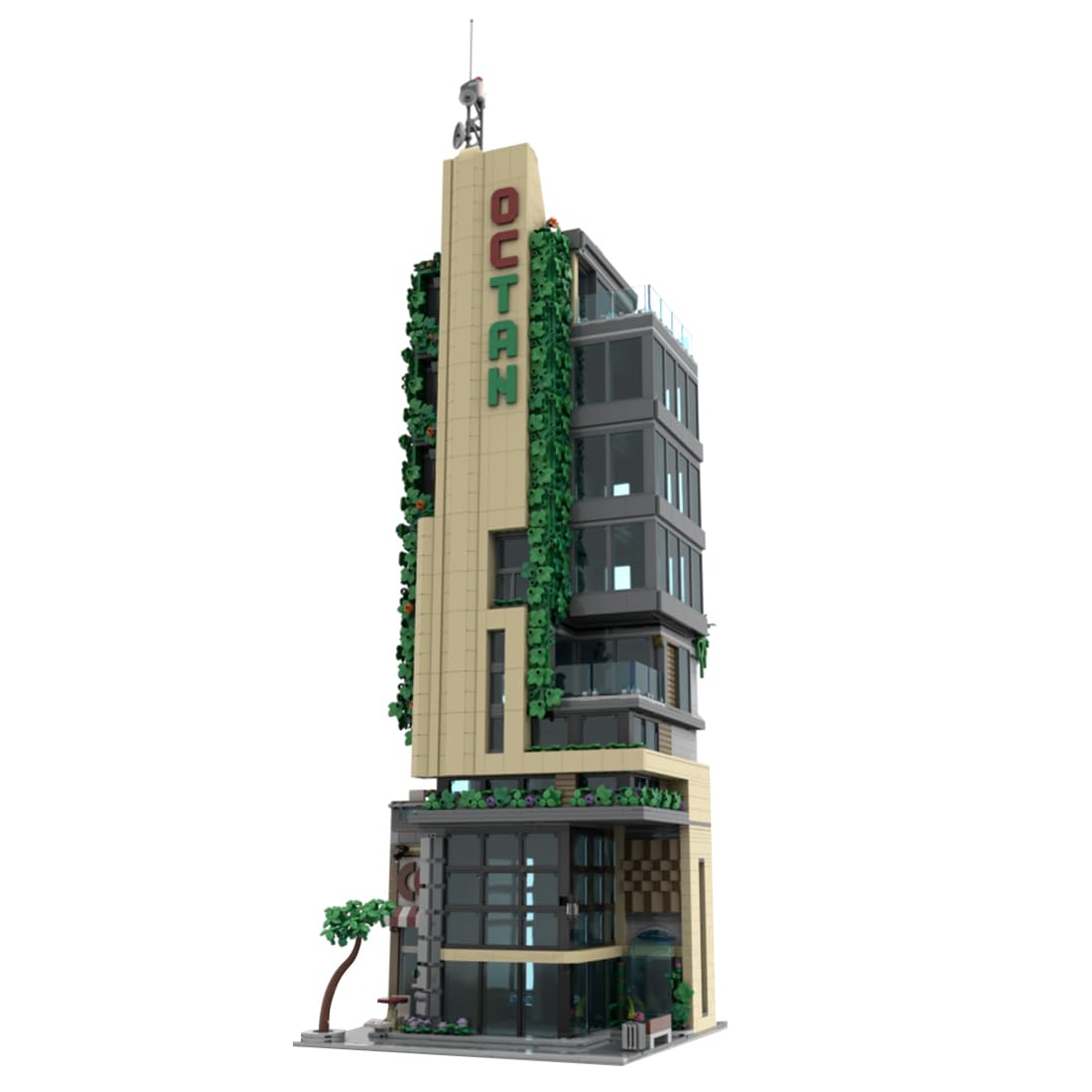 Moderner Wolkenkratzer Klemmbausteine Set, MOC Modulares Tower Hochhaus Architektur Modell, Stadtbild Sammlermodell für Erwachsene (4602 Teile)