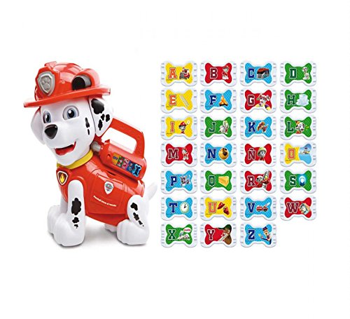VTech - Marshall Letras al Rescate, Abecedario Interactivo de Patrulla Canina con Huesos en Forma de Galletas para Escuchar Palabras y más Datos interesantes