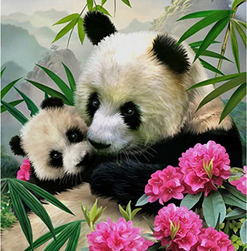 Kit broderie diamant complet strass 5D avec motif panda pour loisir créatif