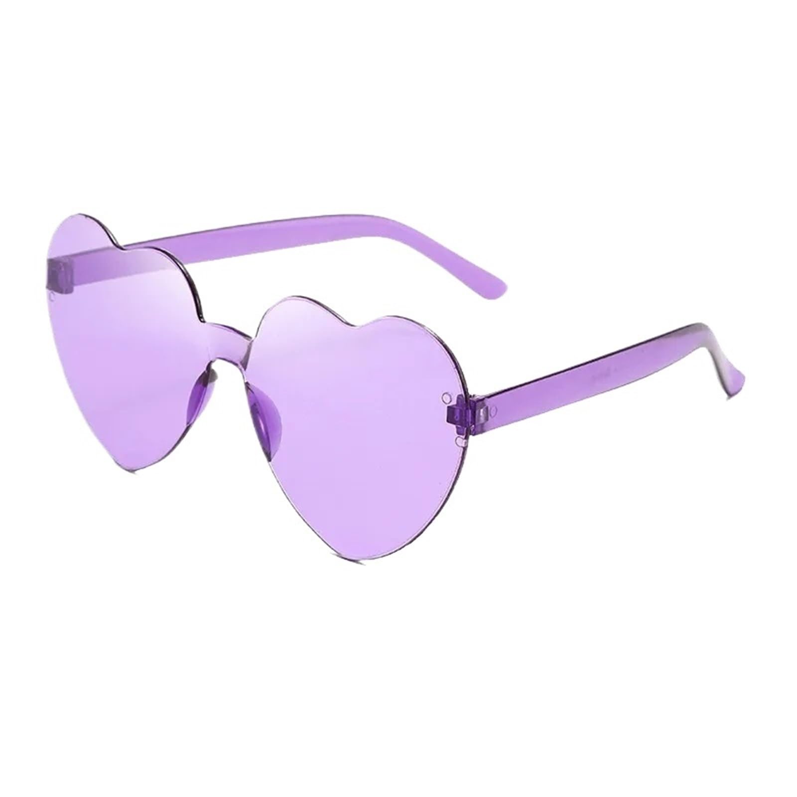 20pcs Heart Loving Sunglasses for Women Jelly Color Frameless Shaped One-piece Glasses Dazzling For Night Out Party