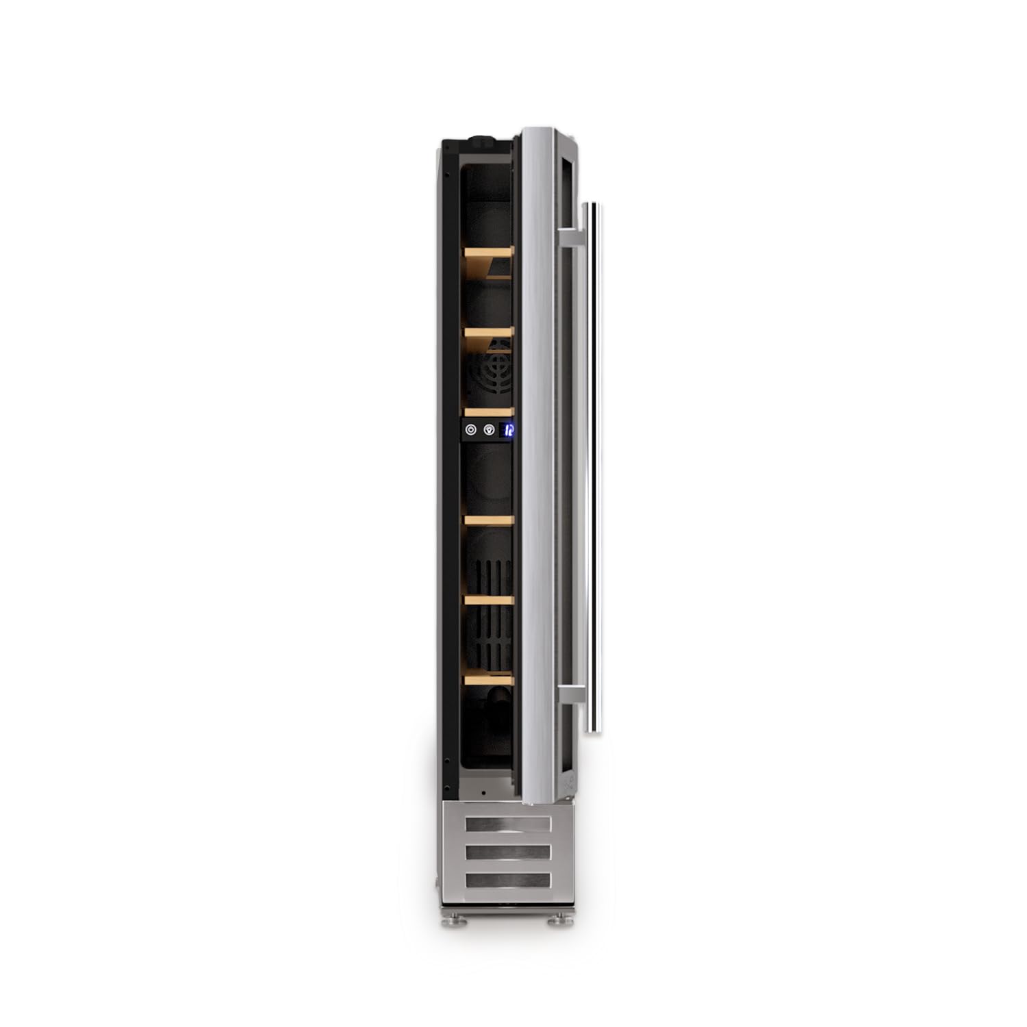 Les Petits Champs Cantina da incasso 7 bottiglie CAVSE7, Capacità 22L, Porte in acciaio inox, Regolazione della temperatura da 5°C a 22°C, Illuminazione LED, Anti-UV, 6 ripiani
