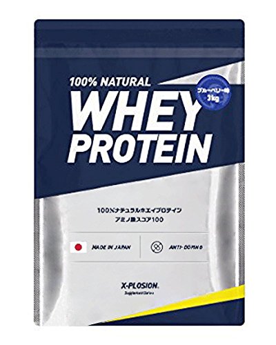 エクスプロージョン ホエイプロテイン 3kg 約100食分 ブルーベリー味 大容量 国産