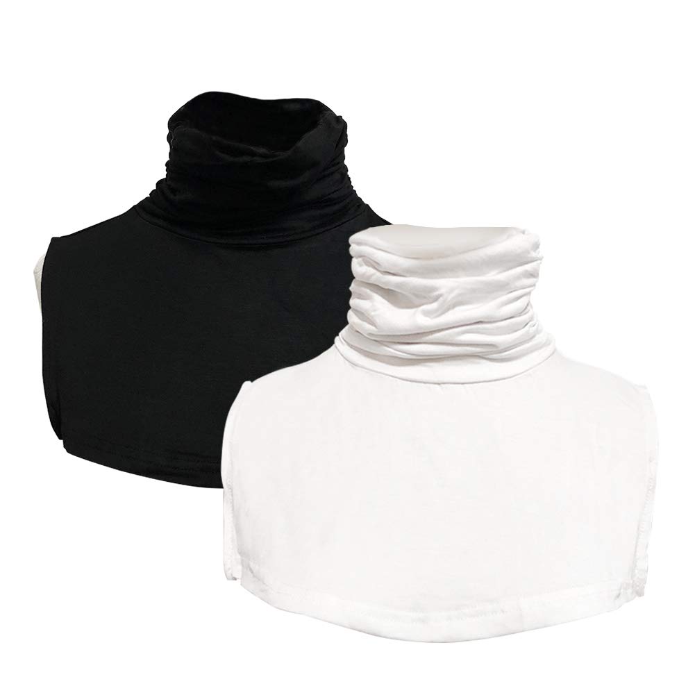 Joyci Chic Solid Color MockTurtleneck Collar Cotton Winter Dickey