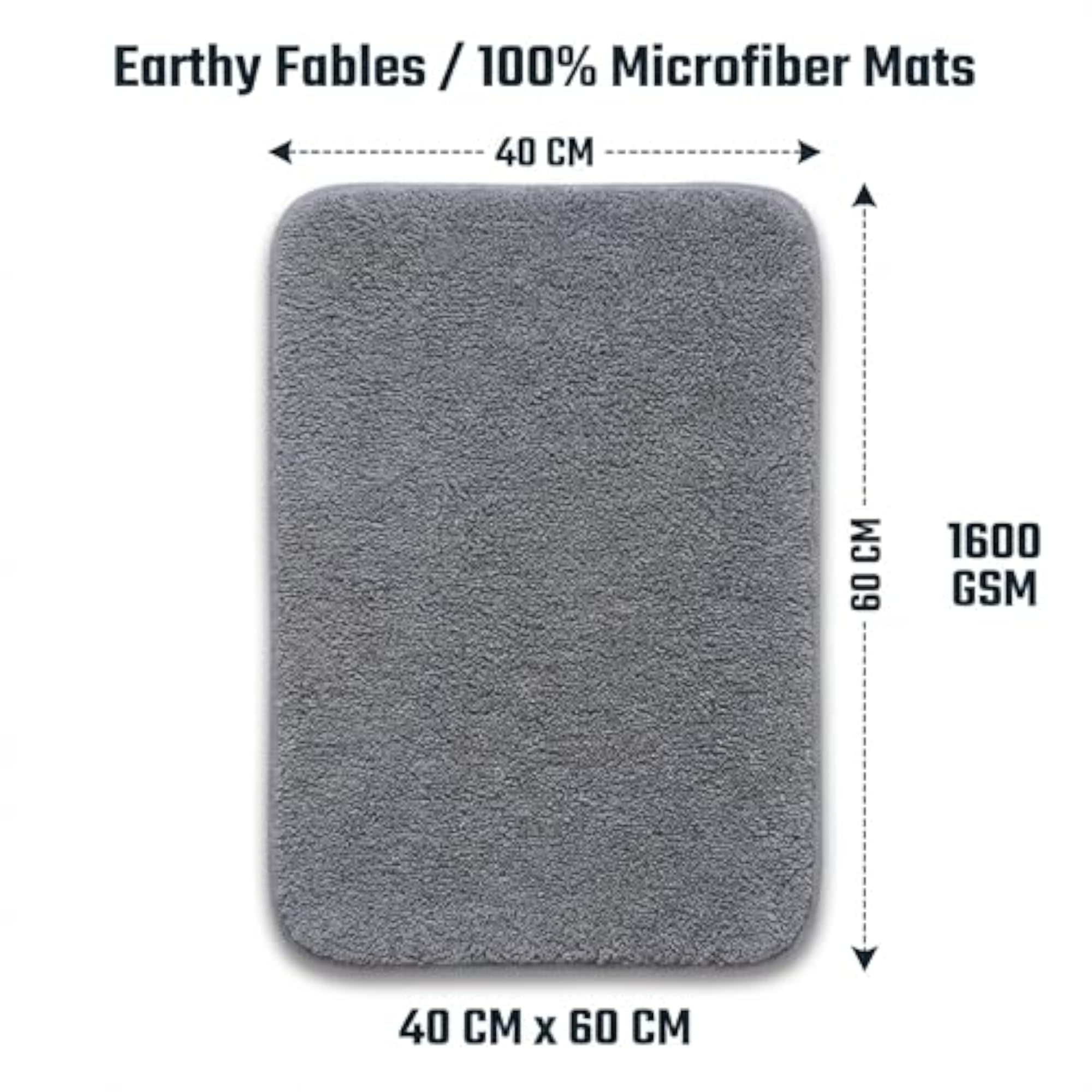 Soft Microfiber Rectangular Bath Mat, Quick Dry