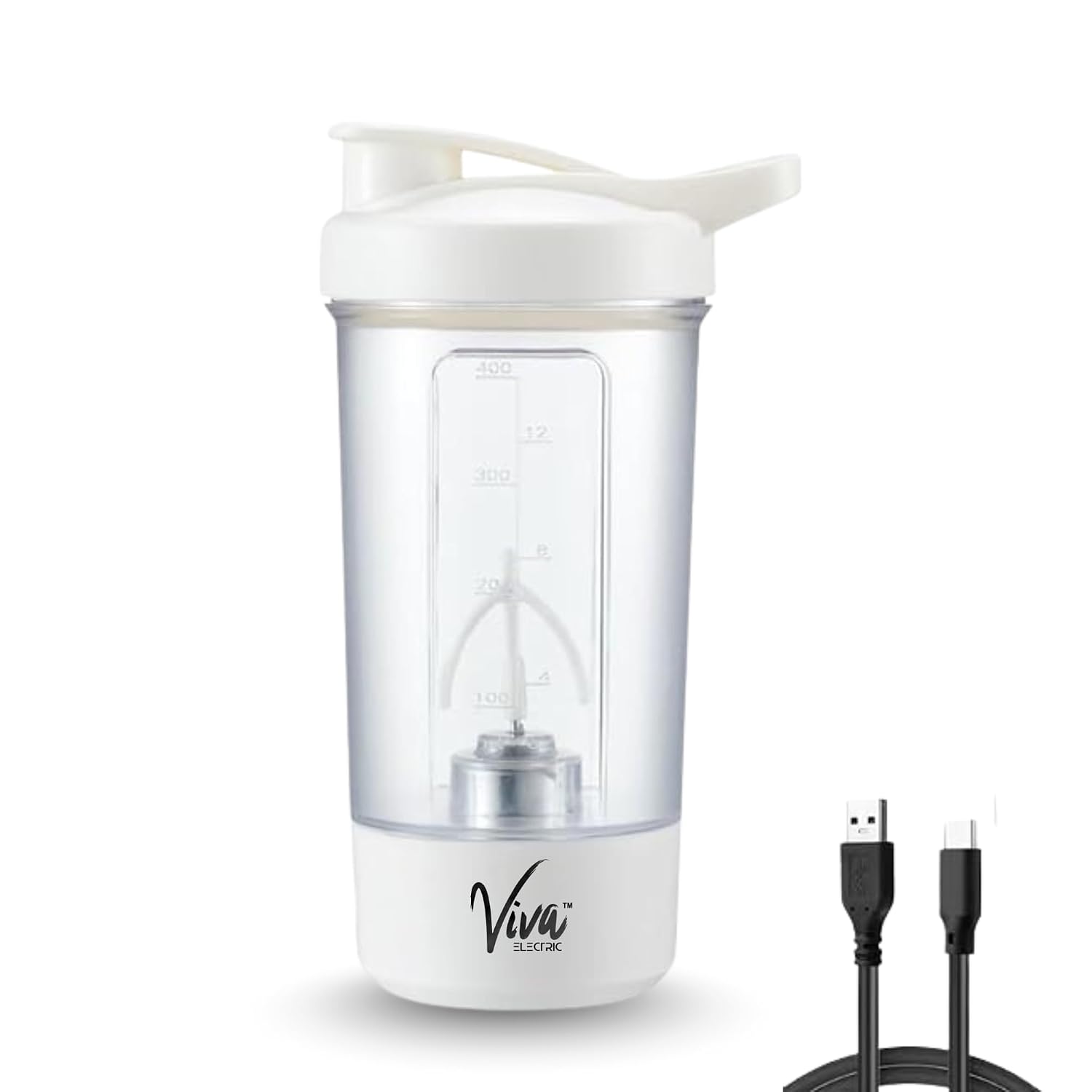 Viva Electric Self - Stirring Shaker 400ml | Multipurpose Use Protein Shake, Coffee, Lassi | USB Chargeable | Blendviva El...
