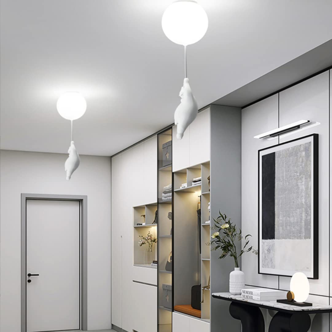 Plafoniera a LED a palloncino creativo con ciondolo a forma di orso polare Lampadario da soffitto per camera da letto per bambini adorabile per camera da letto, camera dei bambini