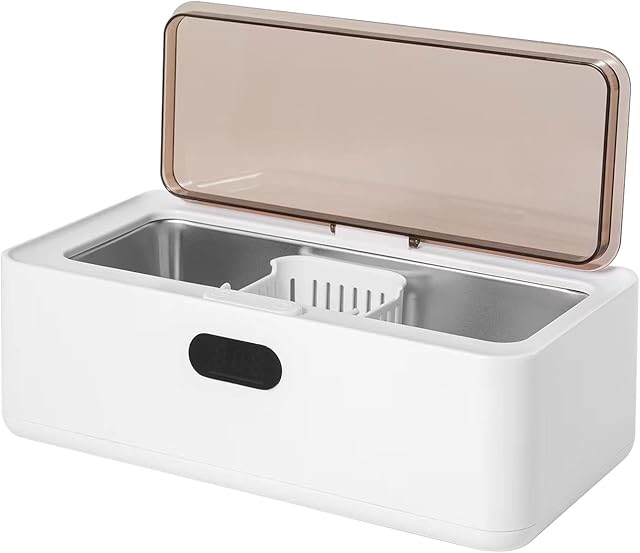SWAREY Ultrasonic Cleaner 500ml Ultrasonic Jewellery Cleaner with Basket and 5 Time Settings 45000Hz Professional Ultrasonic Cleaner for Cleaning Jewelry Rings Dentures Watches Glasses Coins Tools