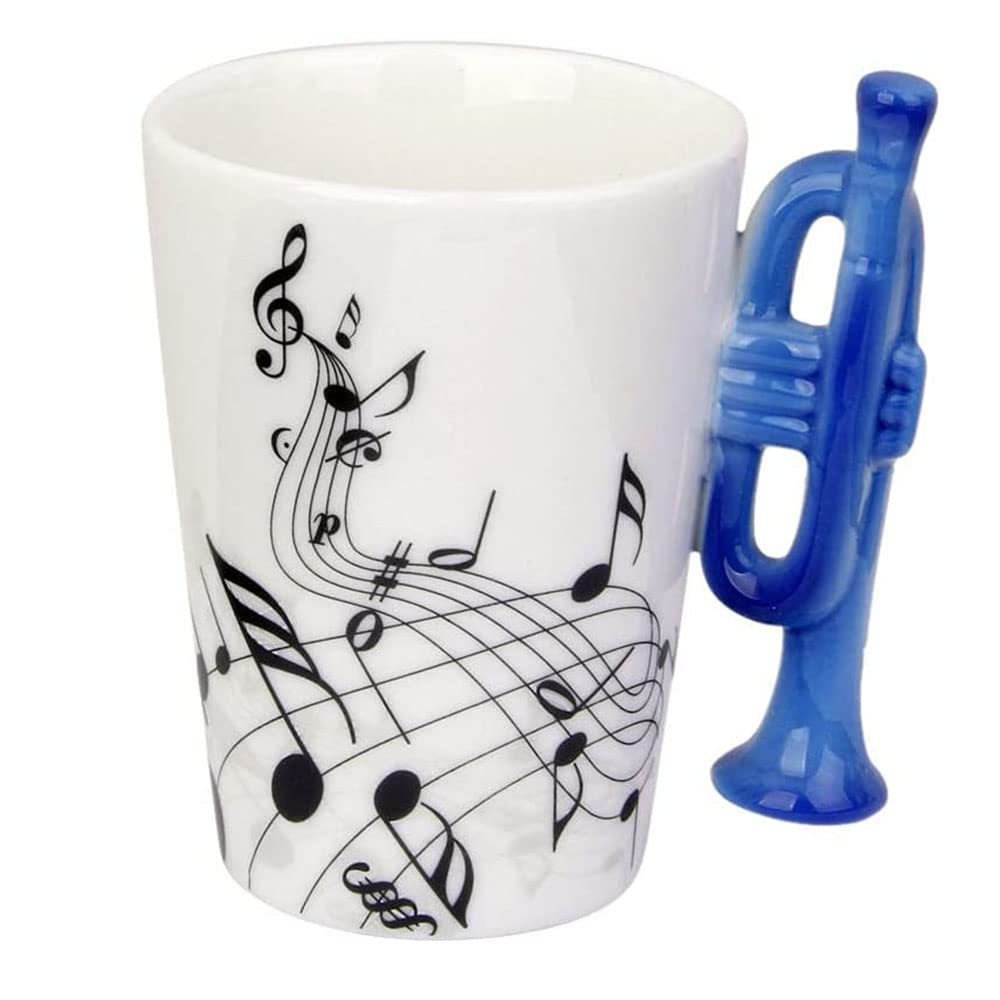 Pagma Druck Tazza Musicale Per Cornista - 330 Ml In Ceramica - Regalo Per Musicisti - Stampata A Mano In Baviera
