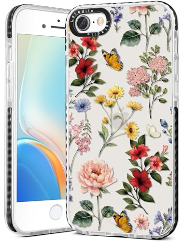 Lotadilo Cute Case for iPhone 6/6S/7/8/SE(2020/2022) - for Women Girls Kawaii Funny Design Fun Aesthetic Retro Flower Fashion Girly for Teens Pattern TPU Bumper Phone Covers
