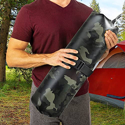Permian Portable Cooler Bag Roll Top, Green Camouflage, Insulated Improved Liner, 15L Foldable Waterproof Dry Bag For Boating/Fishing, Cooler Backpack For Camping/Hiking, Floating Cooler For Kayaking #TOP6