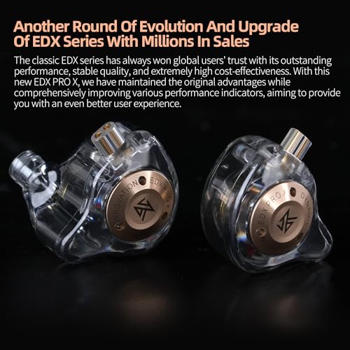 Image of KZ EDX PRO X in Ear Monitor Earbuds, IEM Earphones Headphone with Single Super-Linear Dynamic Drive, 0.75mm 2Pin Cable for Audiophile Video Music Church(Gray with Mic)