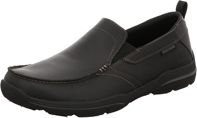 Skechers Relaxed Fit para hombre: Harper - Mocasín sin cordones Forde | Atlético, sin cordones, amortiguación máxima, Glide-Step, tapete Goga refrigerado por aire, lavable a máquina