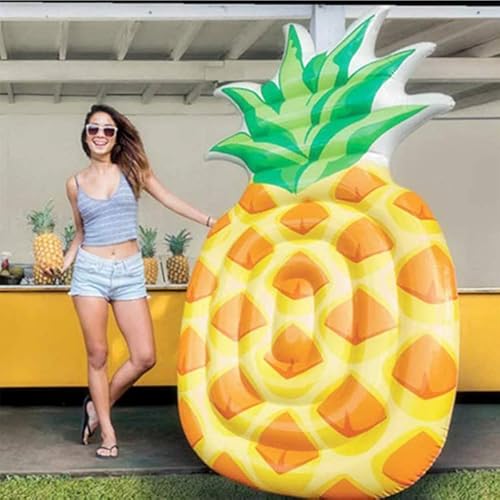 Letto Galleggiante Gonfiabile per Piscina Grande Ananas Amaca per Acqua Zattera di Mare Materassino da Spiaggia Estate (Ananas-216 * 124CM)