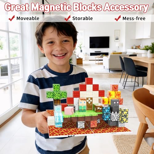 Image of Magnetic Blocks Baseplate for Minecraft Magnet Blocks, 4PCS, Lava