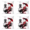 jejeloiu Kids Samurai Decor Pillowcase Anime Throw Pillow Covers Boys Girls Traditional Japanese Cushion Case of 2 Teens Bedroom Decor 24 x 24-Inch - Image 5