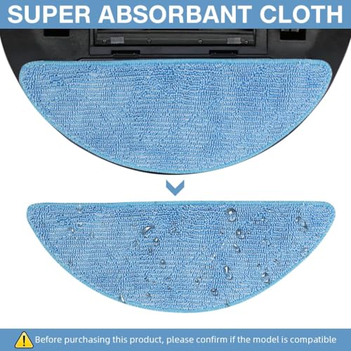 Image of 3 Pcs Replacement Mop Pads Compatible with Ecovacs Deebot U2 Pro /U2 /DGN22, Washable, Reusable Microfibre Cleaning Cloth (ED U2 MOPSETOF3)