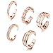 LOLIAS 6Pcs Open Toe Rings for Women Adjustable Toe Band Ring Set Gifts Summer Beach Foot Jewelry,Rose Gold