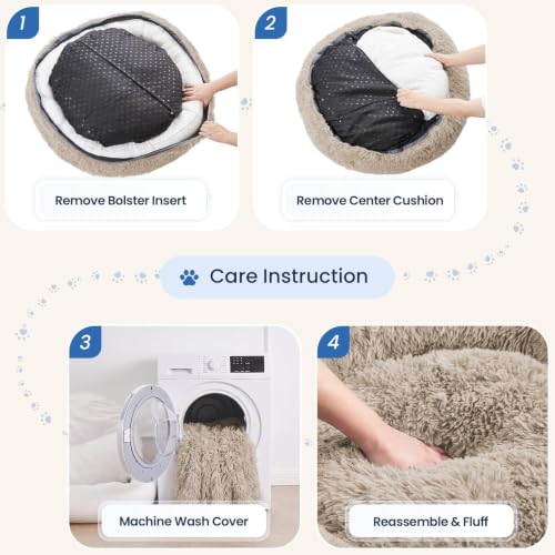 Image of JOLLYVOGUE Washable Dog Bed Medium Size Dog, 31 Inch Donut Medium Pet Bed