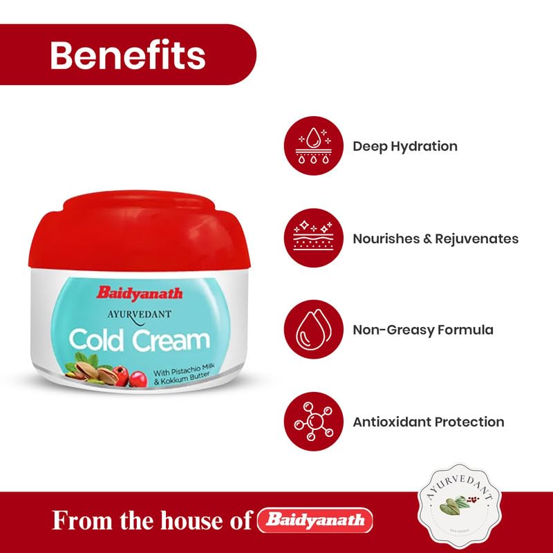 Ayurvedant Cold Cream Nourishing Moisturizer with Natural Ingredients for Dry Skin (100 GM) 1