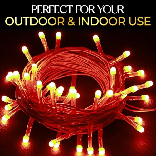 Image of Lexton 40 LED Power Pixel Serial String /Fairy Light | Plug Sourced | Suitable for Home & Outdoor Decoration, Diwali, Christmas, Ramadan, Wedding, Party, Festival (Pack of 50, Orange)