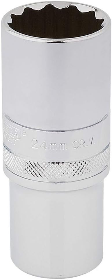 Draper33802 1/2" Square Drive Hi-Torq 12 Point Deep Socket, 24mm Size