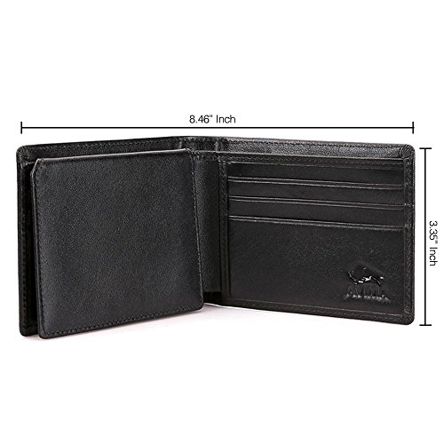 AVIMA Deluxe Advanced Technology RFID Blocking Wallet – Compact & Durable Security Wallet – Made Of Genuine Napa Leather – 8 Card Slots, ID Window & Money Pouch3