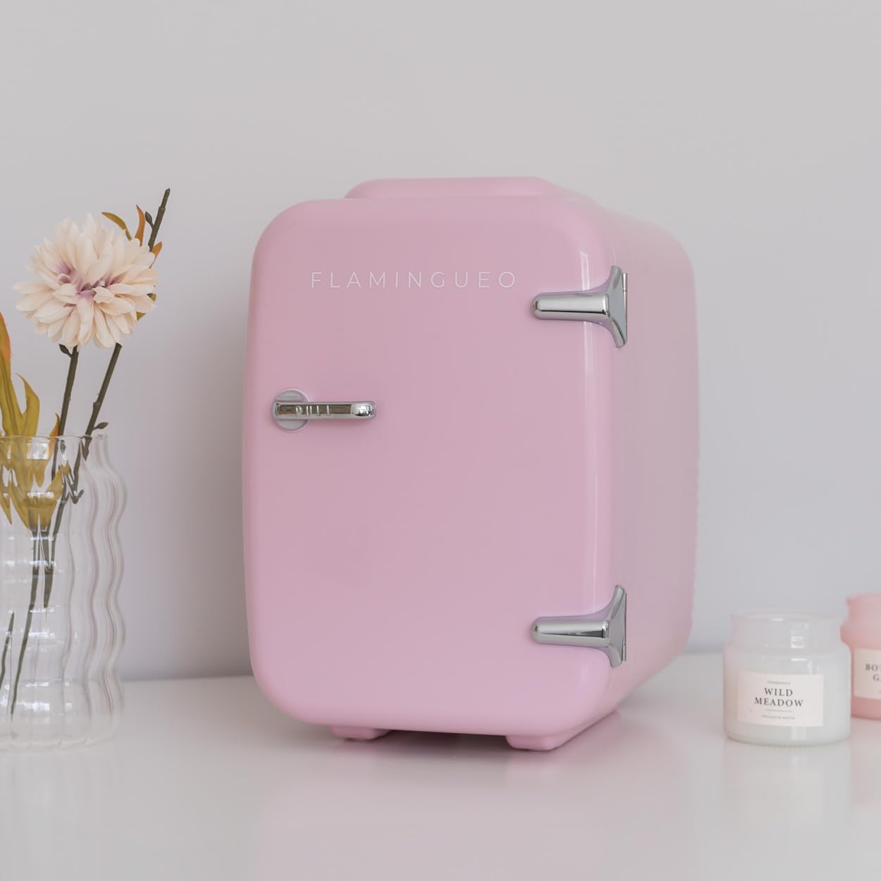 Flamingueo Nevera Pequeña - Mini Nevera 4L, Nevera Cosmeticos, 12V/220V, Mini Neveras Para Habitacion, Nevera Skincare