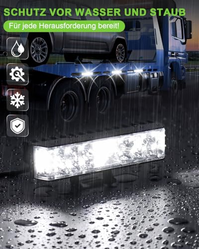 Fxlpower 2 Stück 102W LED Rückfahr-Punktstrahler mit Seitenstrahler 12V 24V Arbeitsscheinwerfer, LED Rückfahrscheinwerfer für Anhänger, Landmaschinen, Offroad-Fahrzeuge, LKW, Traktor, 4x4, ATV