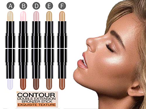 Cosmetics Cream Contour Concealer (a set of 5 Sticks) Highlighting Makeup Kit By Rejawece - Contouring Foundation makeup/Concealer Stick - 2 In 1 Contour Concealer Stick with 10 Colors