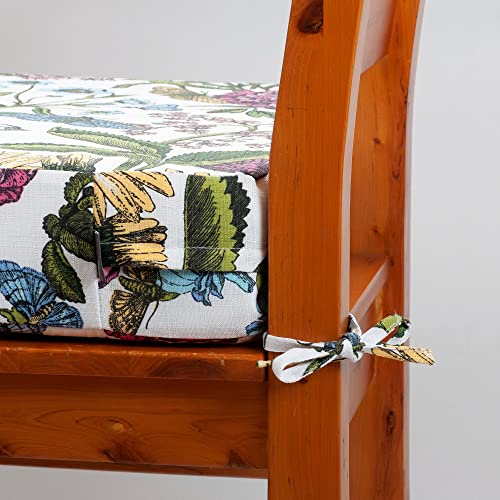 Funhome Water-Resistant Outdoor Bench/Settee Cushion Slip Cover,Patio Furniture Cushion Covers,Garden Long Chair Cover Only-42X18X3 Inch (Butterfly Flower) #TOP6