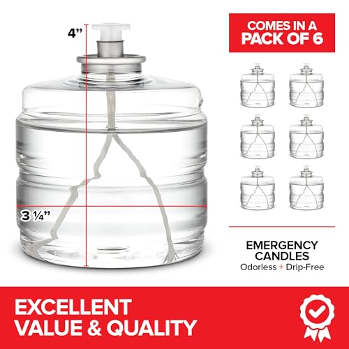 100 Hour Candle, Pack of 6, Emergency Candles for Power Outages and Camping - image 2